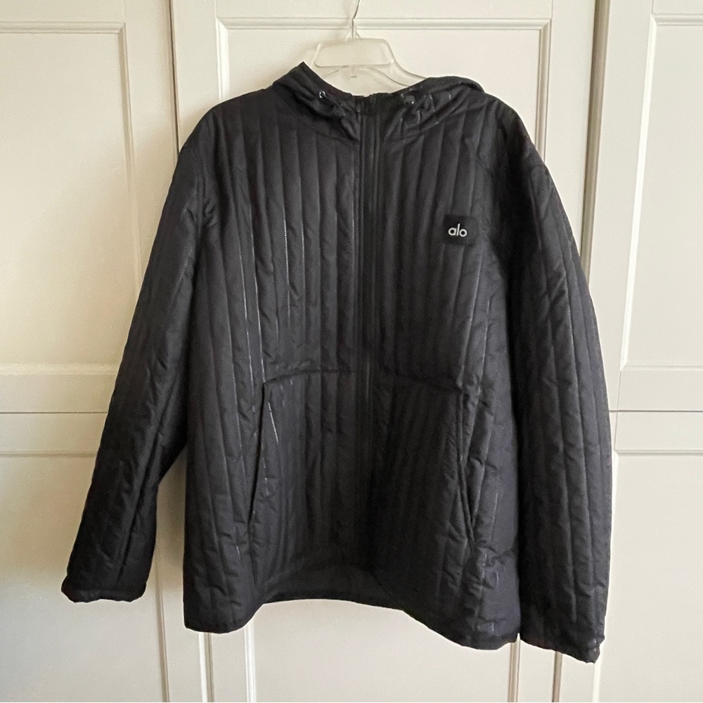 ALO Yoga Quilted Black Hooded Puffer